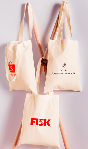 Ecobags em algodão cru personalizadas